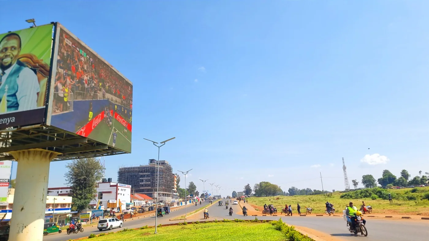 Approach road and screen side near the entry of Kitale